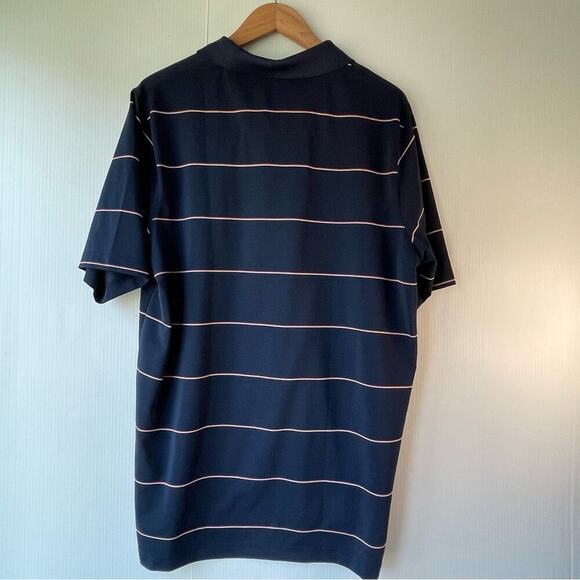 Antigua Chicago Bears logo polo striped collared navy and orange size LG  men’s - Picture 7 of 7